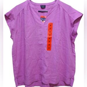 T26. Splendid Size M Ladies Linen Blend Top Purple